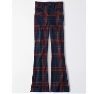 American Eagle Plaid Flare Pants